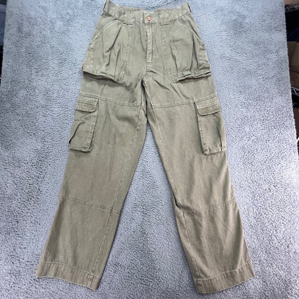 Bugle Boy Authentics Mens Cargo Pants Khaki Utility Pockets Straight Leg 31W 32L
